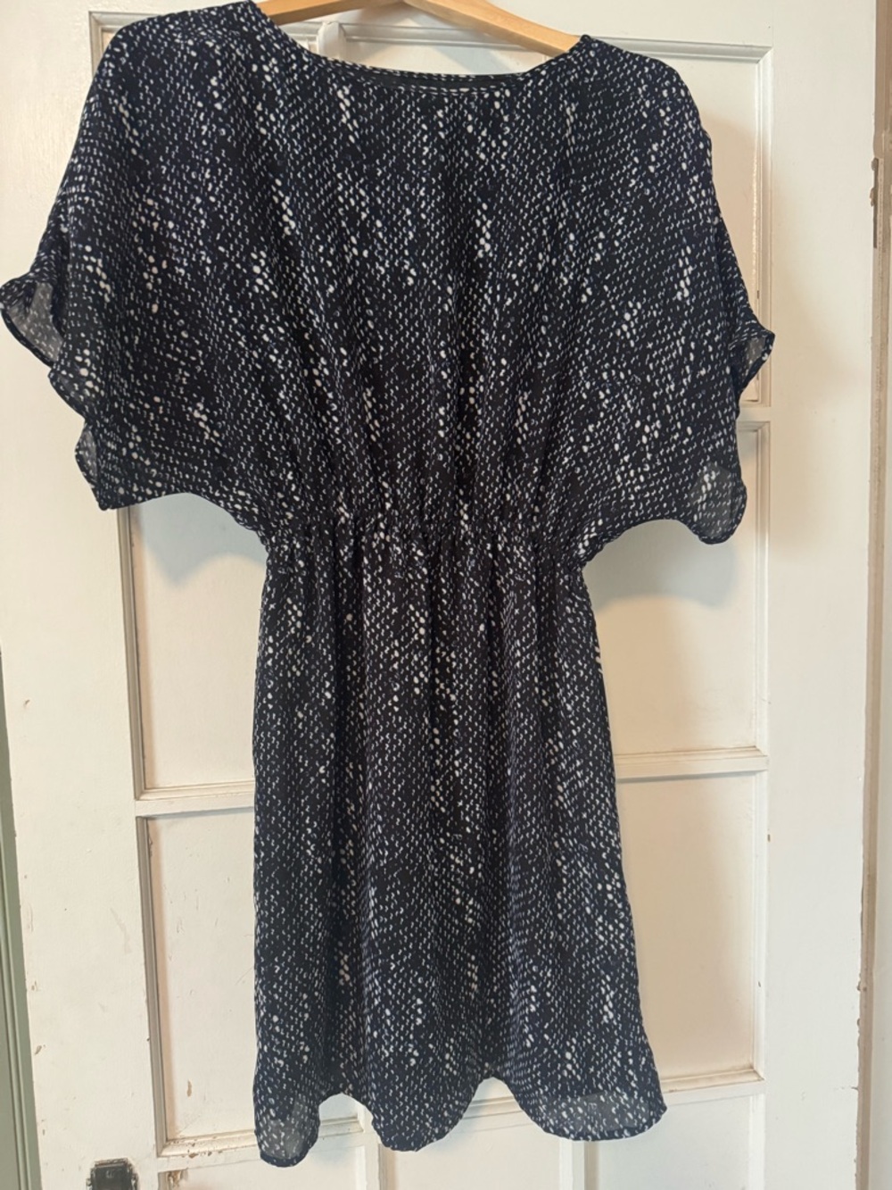 Michael Kors Black White,and hints of blue Printed Mini Dress